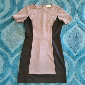 LOFT Fitted Color Block Dress | Grey Black | 6P